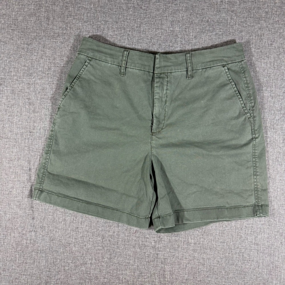 Anne Klein Chino Shorts Women 10 Green Utility Gorpcore Safari Minimalist Summer